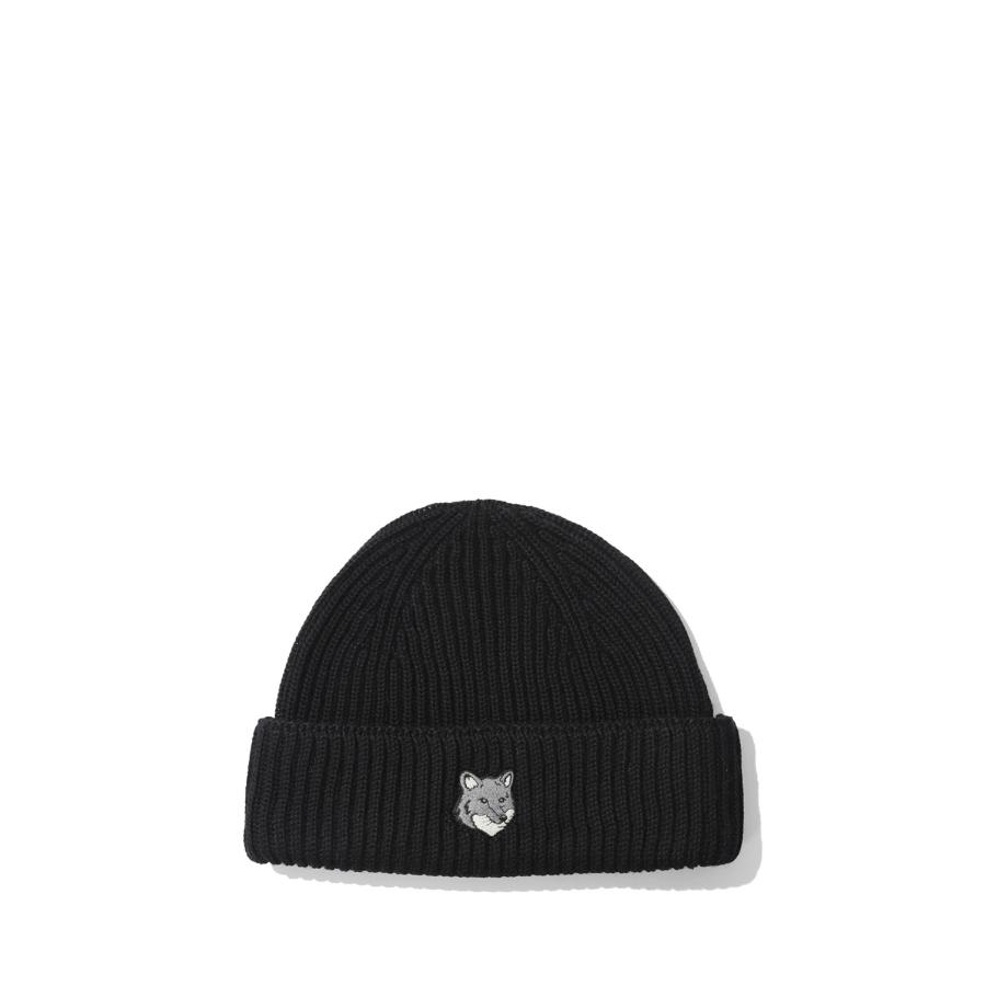 FOX HEAD LARGE BEANIE - BLACK (PM06112KT1022) Maison Kitsune -Men-(メゾンキツネ) | 