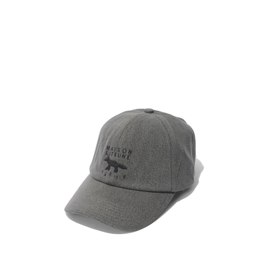 PROFILE FOX CAP - WASHED BLACK (MRUAH03WB0061) Maison Kitsune -Men-(メゾンキツネ) | 