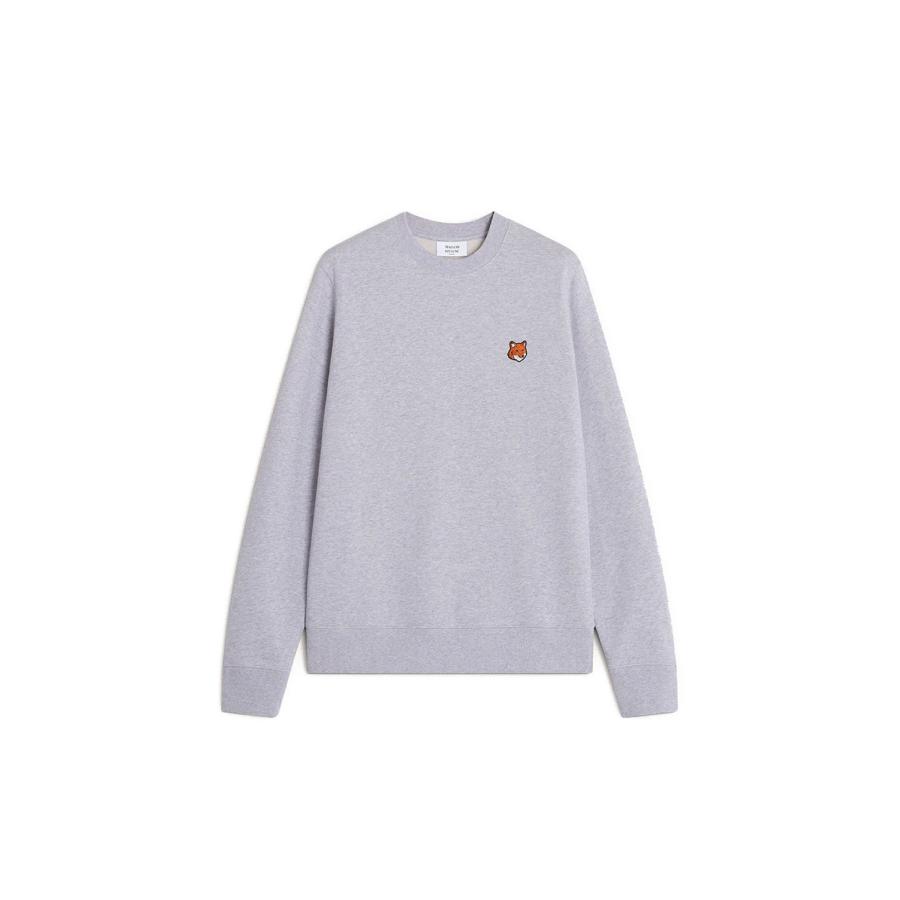 FOX HEAD REGULAR SWEATSHIRT - LIGHT GREY MELANGE (PM00303KM0340) Maison Kitsune -Men-(メゾンキツネ) | 