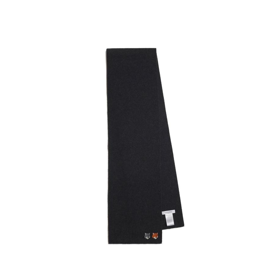 DOUBLE FOX HEAD SCARF - ANTHRACITE (MRUAT04WB0060) Maison Kitsune -Men-(メゾンキツネ) |  | 03