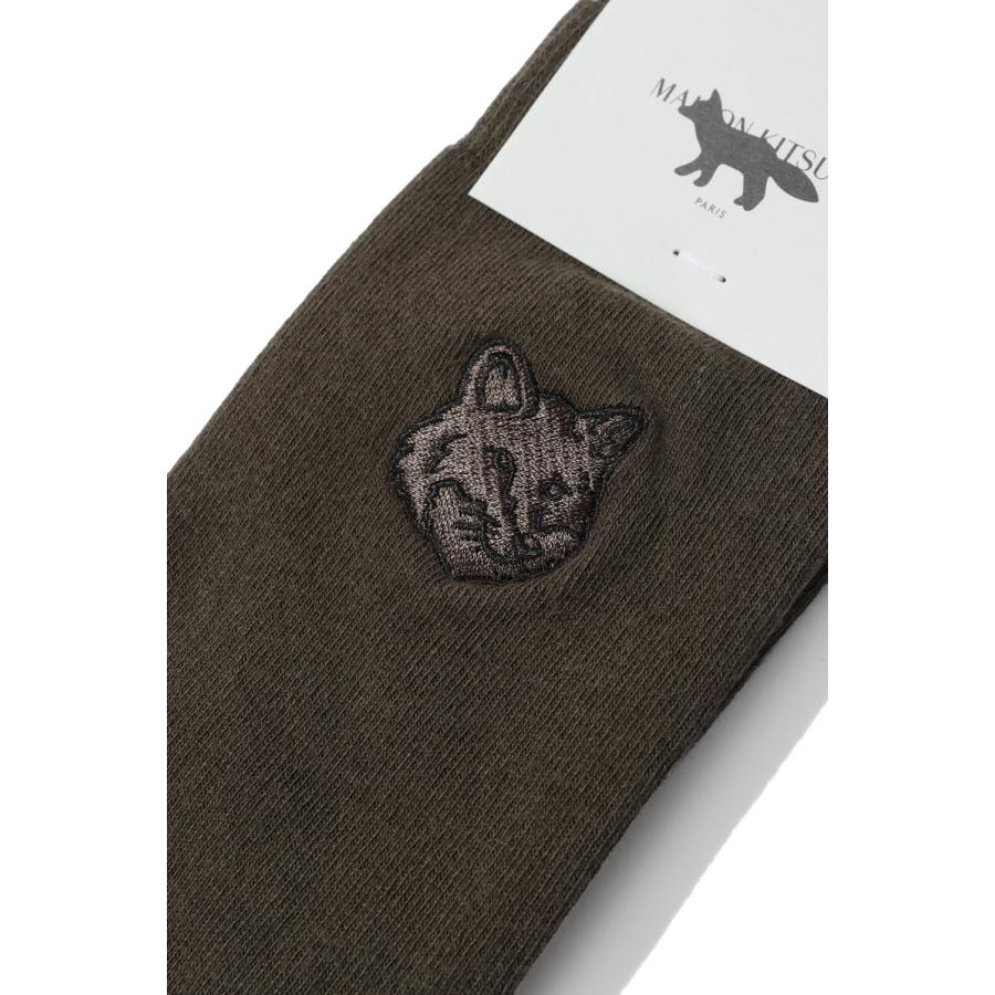 FOX HEAD SOCKS - DEEP KHAKI (MRUAS05KT1145) Maison Kitsune -Women-(メゾンキツネ) |  | 01