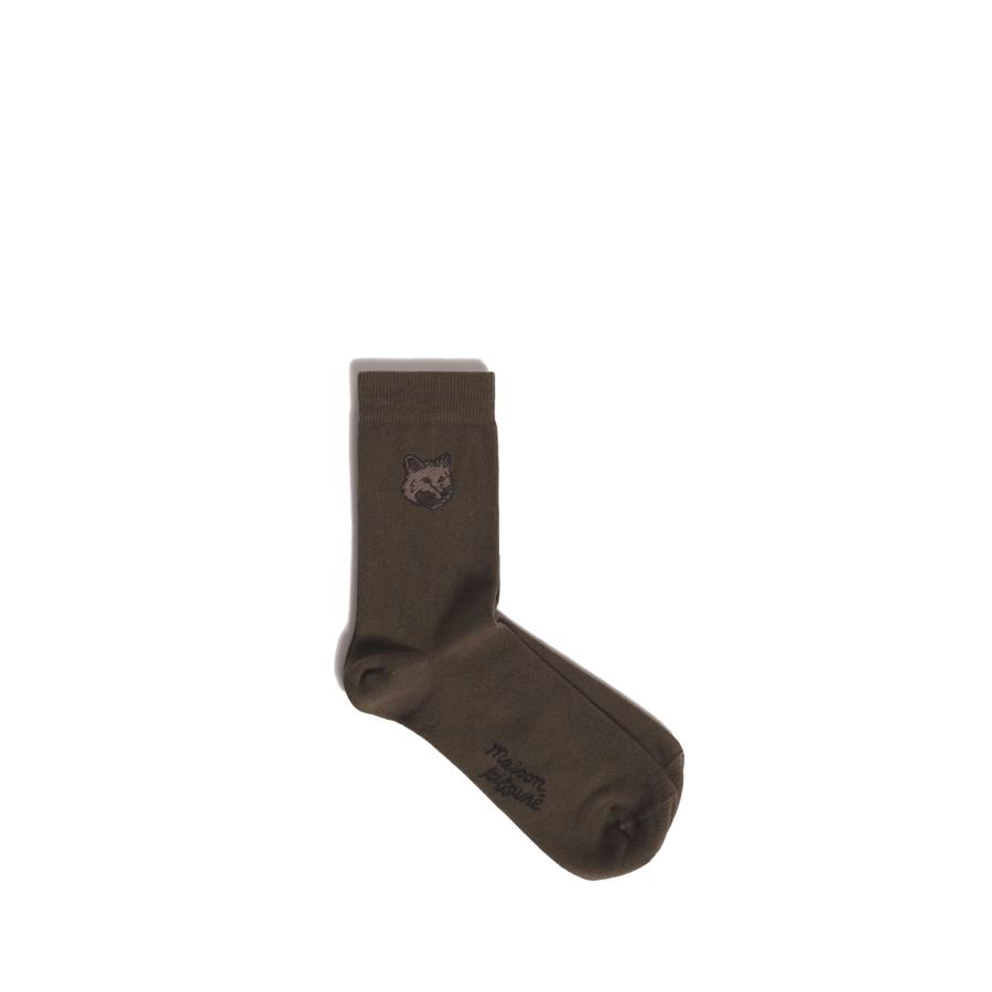 FOX HEAD SOCKS - DEEP KHAKI (MRUAS05KT1145) Maison Kitsune -Women-(メゾンキツネ) |  | 03