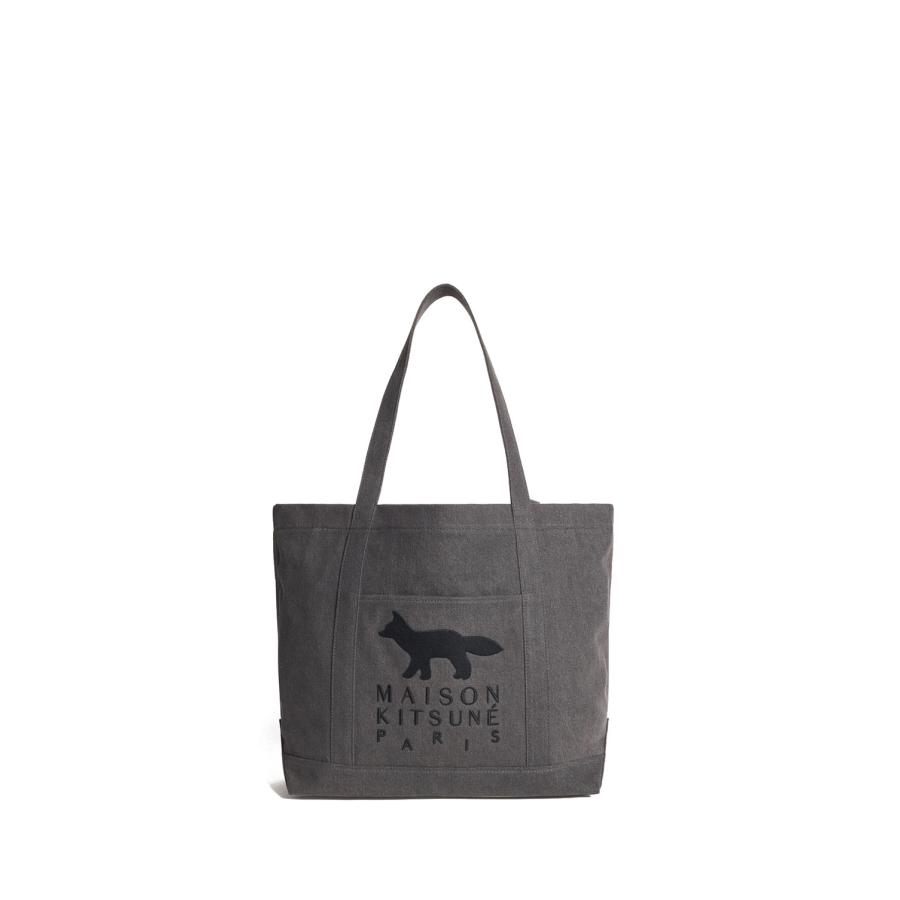 PROFILE FOX LARGE TOTE -  WASHED BLACK  (MRUBT15WD4032) Maison Kitsune -Women-(メゾンキツネ) | 