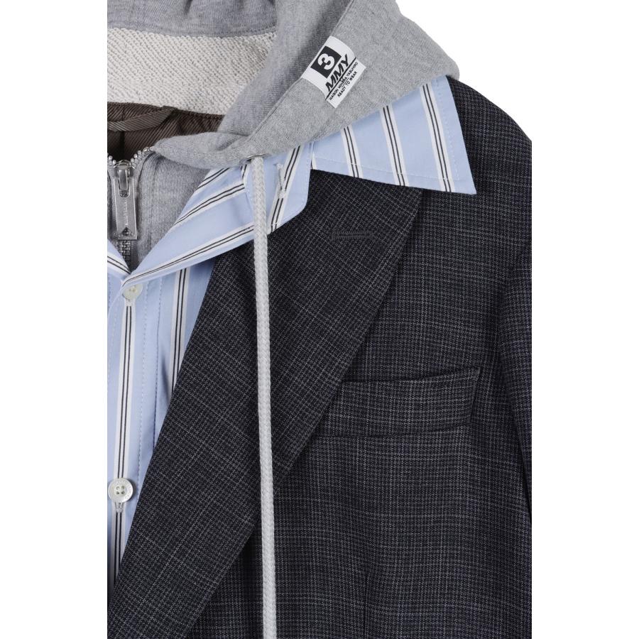 THREE LAYERED HOUNDSTOOTH JACKET - GRAY (K17JK321) MIHARA YASUHIRO -Women(ミハラ ヤスヒロ) |  | 02