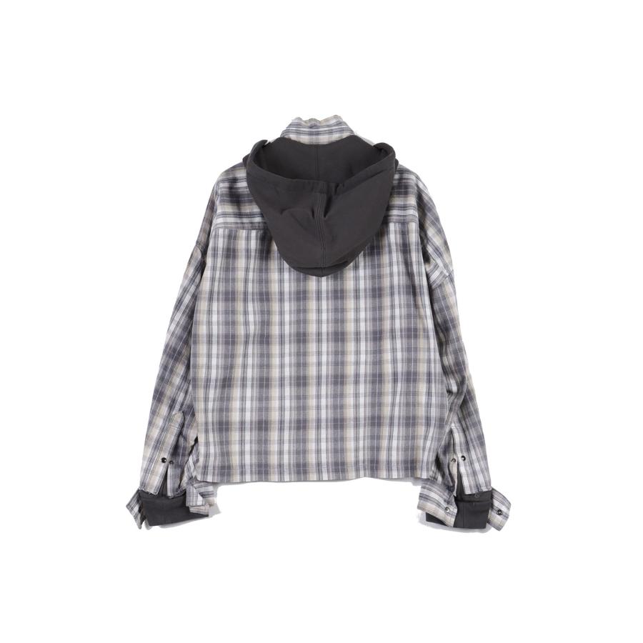 HOODIES CHECK SHIRTS - BLACK (K17SH441) MIHARA YASUHIRO -Women(ミハラ ヤスヒロ) |  | 01