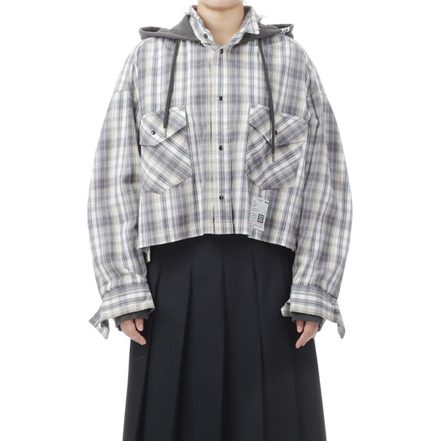 HOODIES CHECK SHIRTS - BLACK (K17SH441) MIHARA YASUHIRO -Women(ミハラ ヤスヒロ) |  | 04