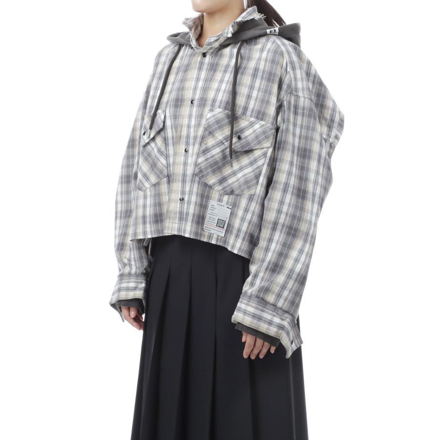 HOODIES CHECK SHIRTS - BLACK (K17SH441) MIHARA YASUHIRO -Women(ミハラ ヤスヒロ) |  | 05