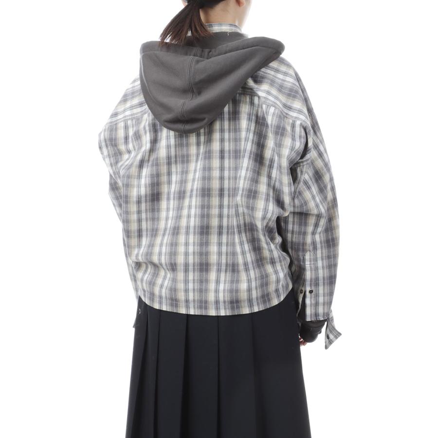 HOODIES CHECK SHIRTS - BLACK (K17SH441) MIHARA YASUHIRO -Women(ミハラ ヤスヒロ) |  | 06