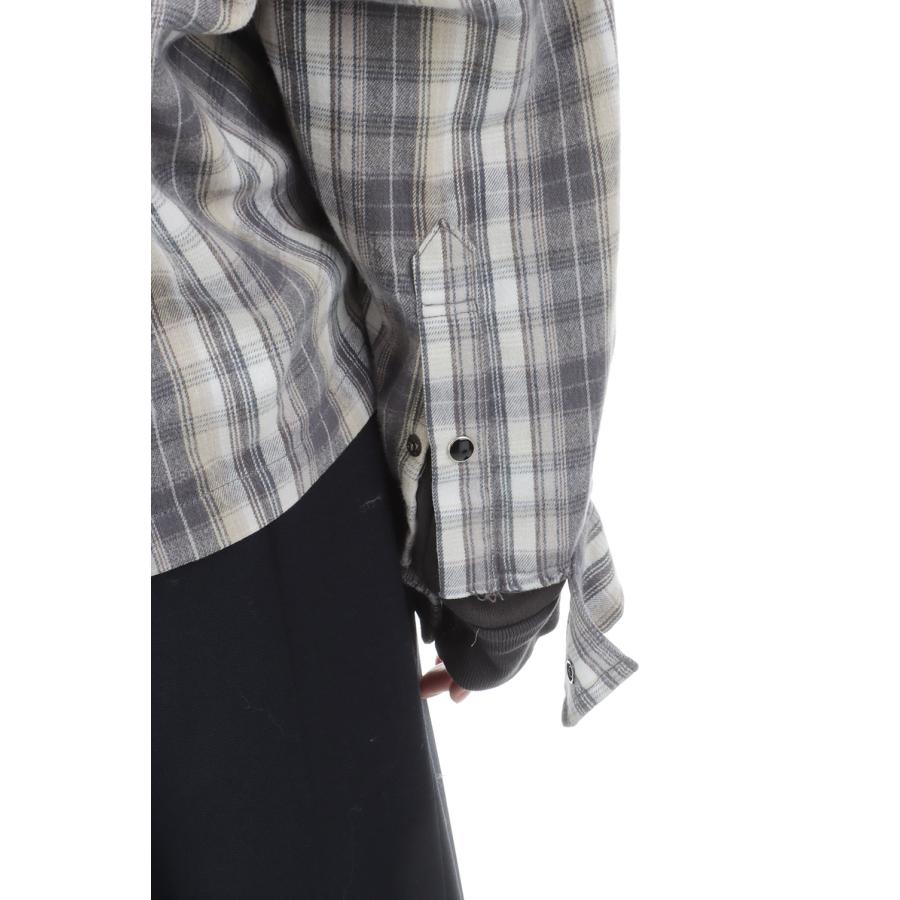 HOODIES CHECK SHIRTS - BLACK (K17SH441) MIHARA YASUHIRO -Women(ミハラ ヤスヒロ) |  | 07
