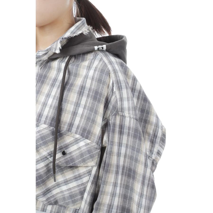 HOODIES CHECK SHIRTS - BLACK (K17SH441) MIHARA YASUHIRO -Women(ミハラ ヤスヒロ) |  | 08