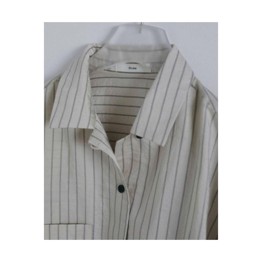 Opencollar Stripe Shirts -IVORY (62620414) anuke(アンヌーク) |  | 02