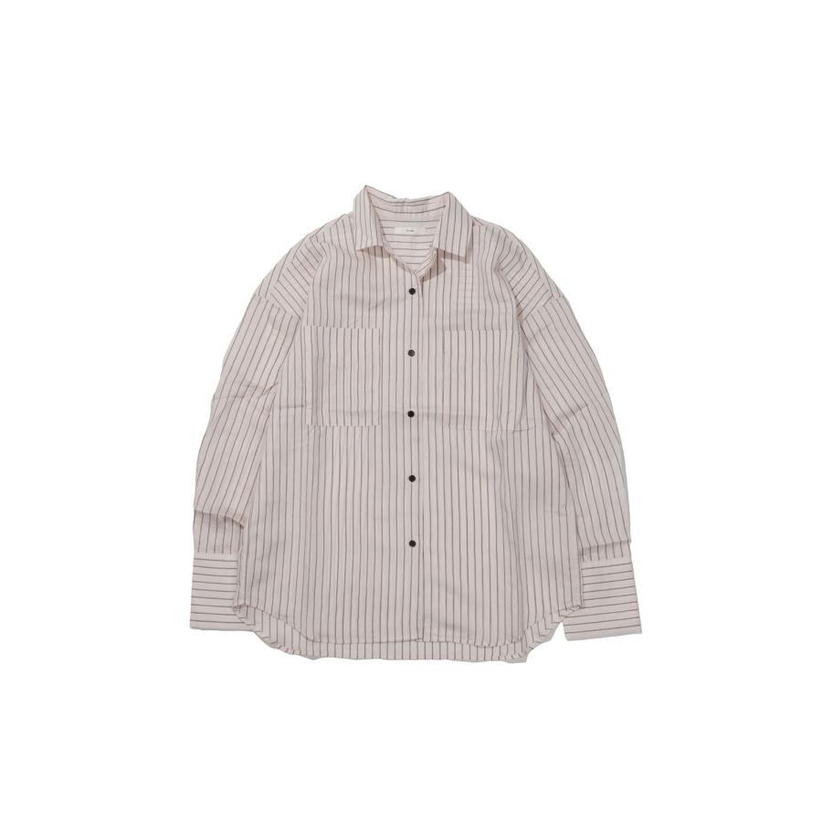 Opencollar Stripe Shirts -PINK (62620414) anuke(アンヌーク) | 