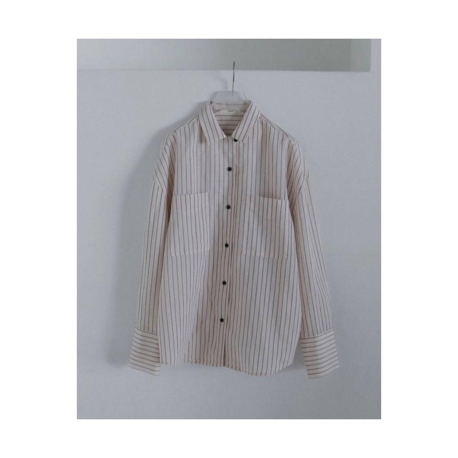 Opencollar Stripe Shirts -PINK (62620414) anuke(アンヌーク) |  | 01