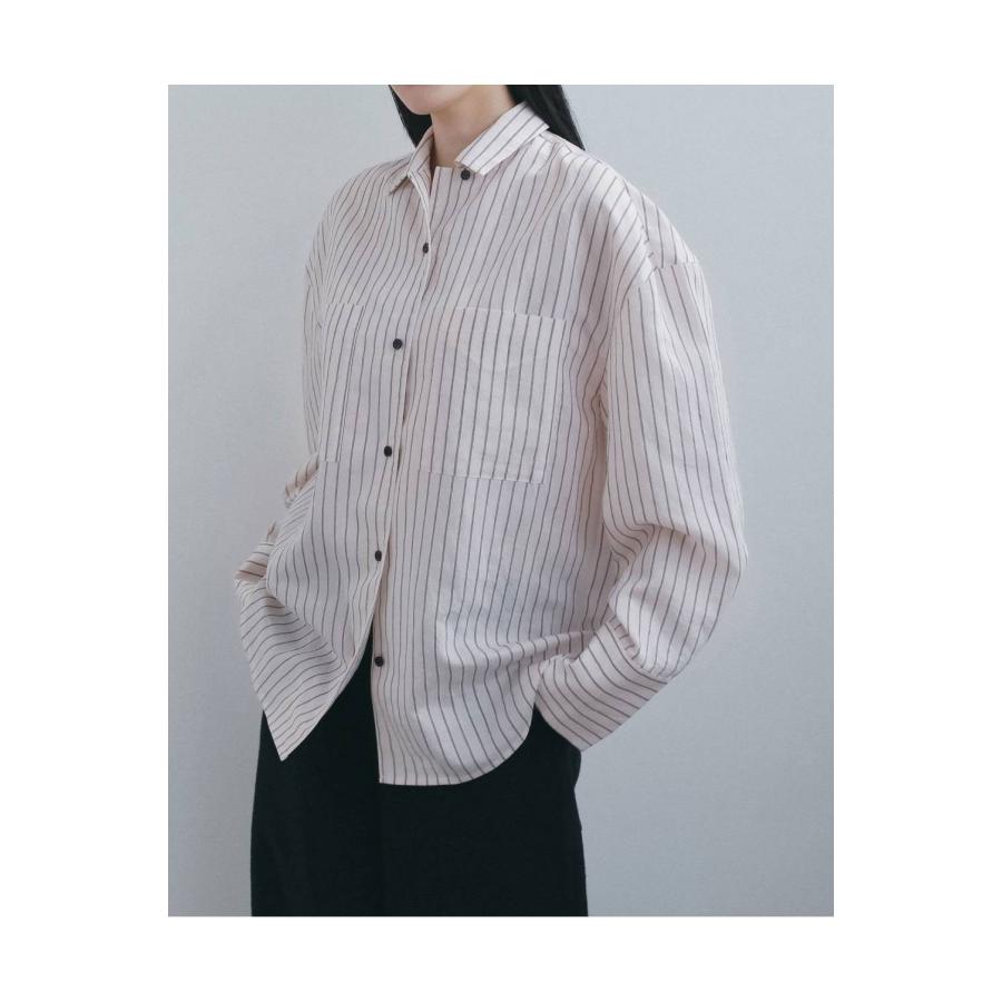 Opencollar Stripe Shirts -PINK (62620414) anuke(アンヌーク) |  | 02