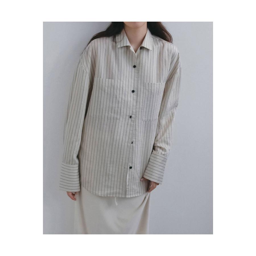 Opencollar Stripe Shirts -PINK (62620414) anuke(アンヌーク) |  | 04