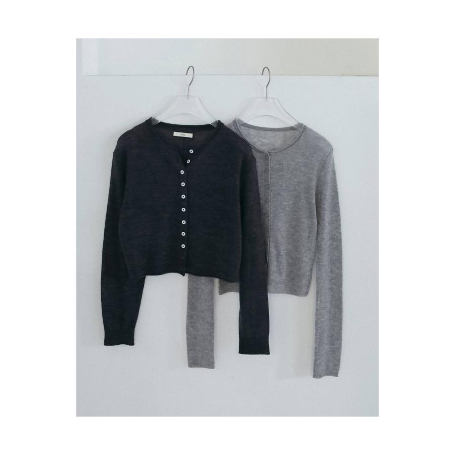 Layered Crewneck Cardigan -CHARCOAL GRAY (62620531) anuke(アンヌーク) |  | 02