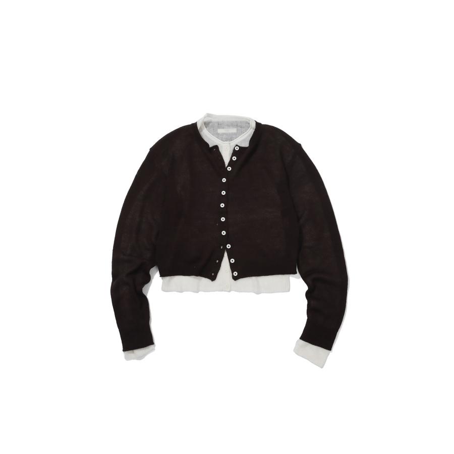 Layered Crewneck Cardigan -BROWN (62620531) anuke(アンヌーク) | 