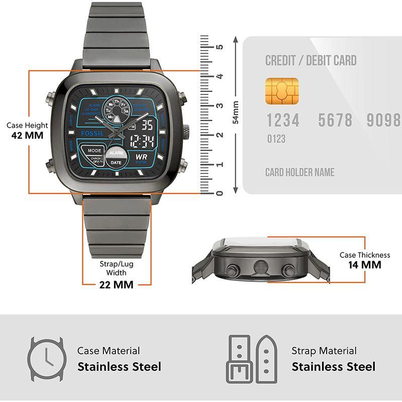 フォッシル Watch Retro Anadigital FS5892 メンズ Smoke Retro Anadigital Watch FS5892 メンズ Smoke