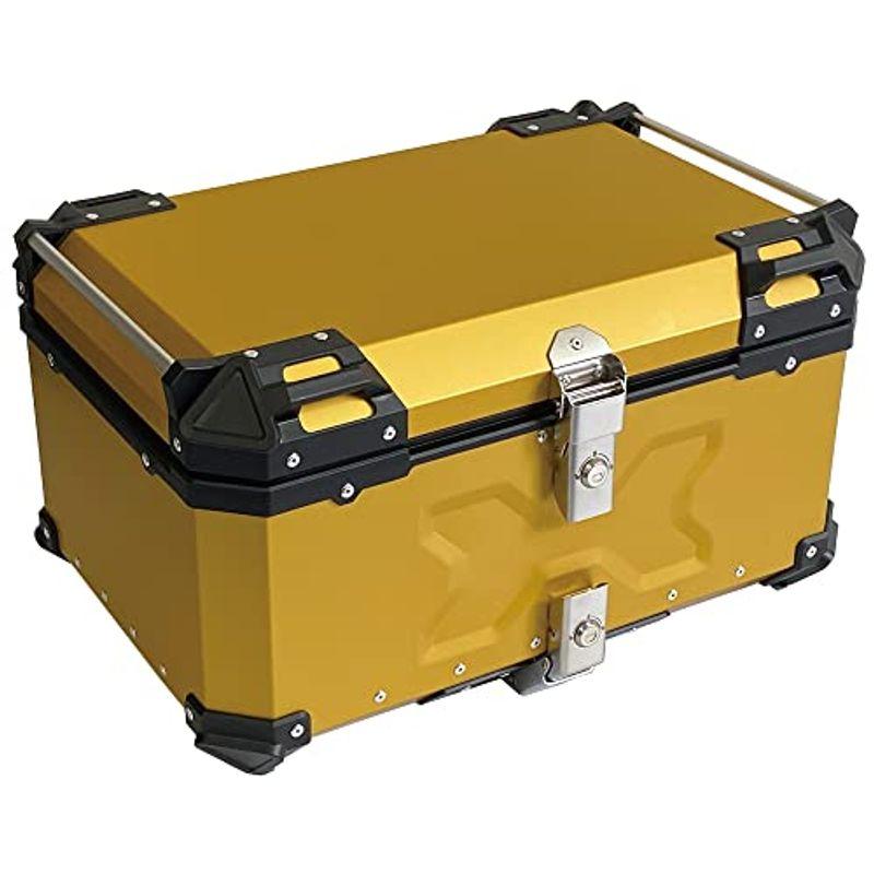 バイク用リアボックス 大容量 65L アルミ 取付ベース付 鍵2本付 簡単脱着-