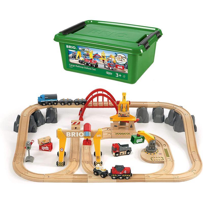 BRIO ( ブリオ ) WORLD カーゴレールデラックスセット 全54ピース 対象年齢 3歳~ ( 電動車両 電車 おもちゃ 木製 レー WORLD BRIO ブリオ カーゴレールデラックスセット 全54ピース 対象年齢 3歳 電動車両 電車 おもちゃ 木製 レー
