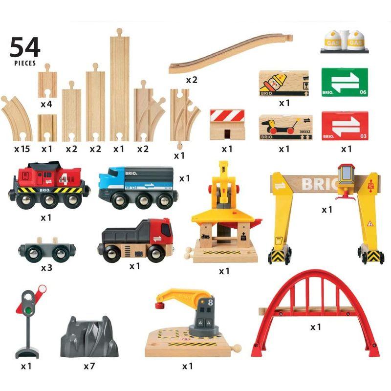 BRIO ( ブリオ ) WORLD カーゴレールデラックスセット 全54ピース 対象年齢 3歳~ ( 電動車両 電車 おもちゃ 木製 レー WORLD BRIO ブリオ カーゴレールデラックスセット 全54ピース 対象年齢 3歳 電動車両 電車 おもちゃ 木製 レー