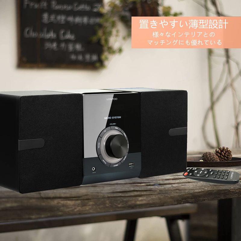 CDプレーヤー 30W CDステレオシステムミニコンポ FMラジオ Bluetooth対応スピーカー USB/AUX入力 ヘッドフォンジャッ CDプレーヤー 30W CDステレオシステムミニコンポ FMラジオ Bluetooth対応スピーカー USB/AUX入力 ヘッドフォンジャッ