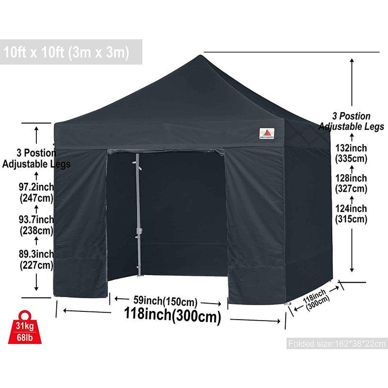 ABCCANOPY ワンタッチタープテント 屋根用ポール付き 横幕4枚