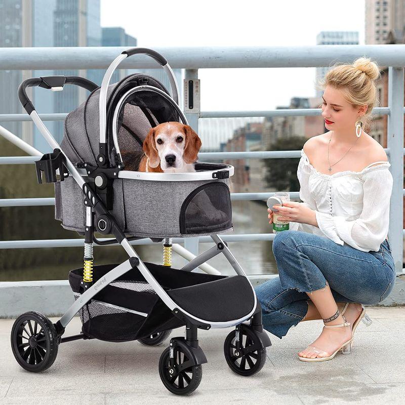 HRKING ペットカート 取り外し 分離型 ペットバギー 3way 折りたたみ 対面式 4輪 ペットキャリー 耐荷重20KG 犬用バギー HRKING ペットカート 取り外し 分離型 ペットバギー 3way 折りたたみ 対面式 4輪 ペットキャリー 耐荷重20KG 犬用バギー