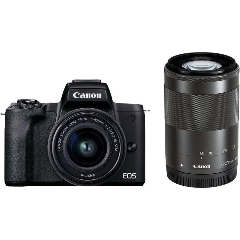 「超メルカリ市」 Canon ミラーレス一眼カメラ EOS Kiss M2 ダブルズームキット ブラック KISSM2BK-WZK 【1946532353】(68331円)