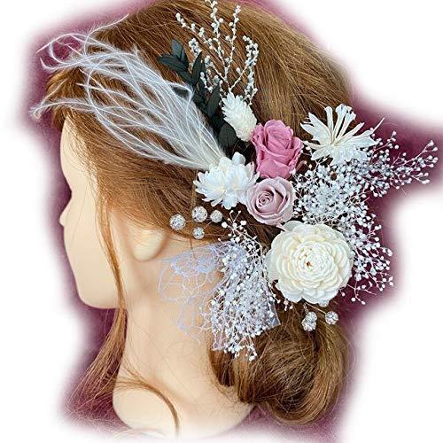 人気ブランド Lulu S ルルズ ヘッドドレス チュールホワイトローズ プリザーブドフラワー ドライフラワー ウェディング ブライダル チュールホワイト 安いそれに目立つ Theculturewire Com