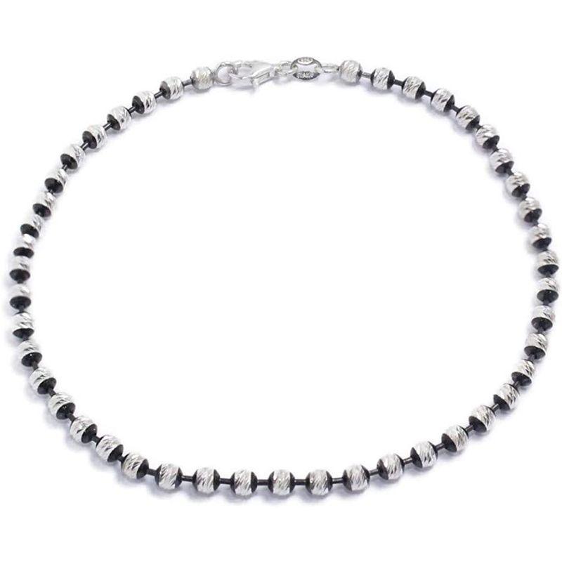 決算特価商品 ブラック 2トーンカラー アンクレット メンズ 男性用 シルバー925 イタリア製 メンズアクセサリー Smssvg Org