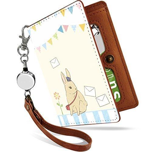 メンズファッション パターン パスケース 定期入れ リール付き かわいい うさぎ 郵便屋さん ポスト イラスト 二つ折り 中がみえない おしゃれ レディース 動物 アニマ Noh3tsth4f Autoptrack Com