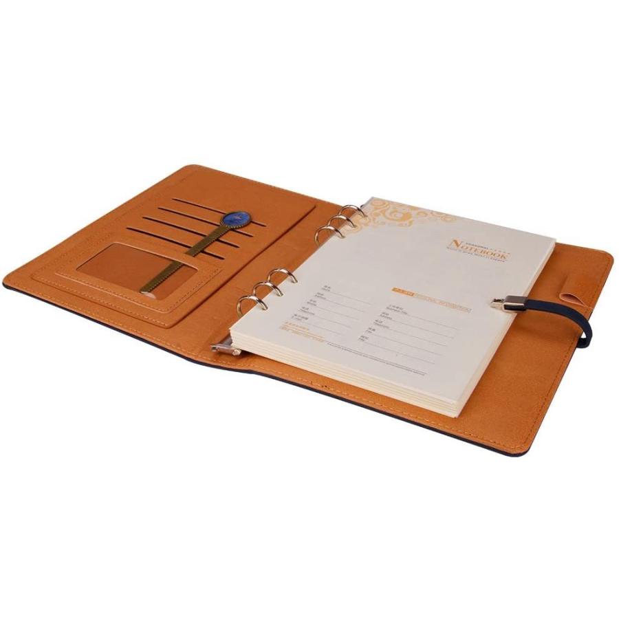 税込 システム手帳 A5 おしゃれ 6穴 Puレザー ビジネス手帳 カバー リフィル付き バインダーノート リング メモ帳 日付なし 日記帳 ダイ Cisama Sc Gov Br