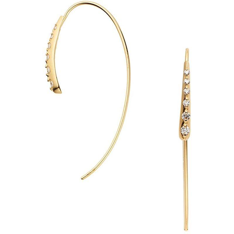 生まれのブランドで K18yg Aoyama Vendome ヴァンドーム青山 ダイヤモンド Di Agva1300 ピアス カーブ レディースアクセサリー