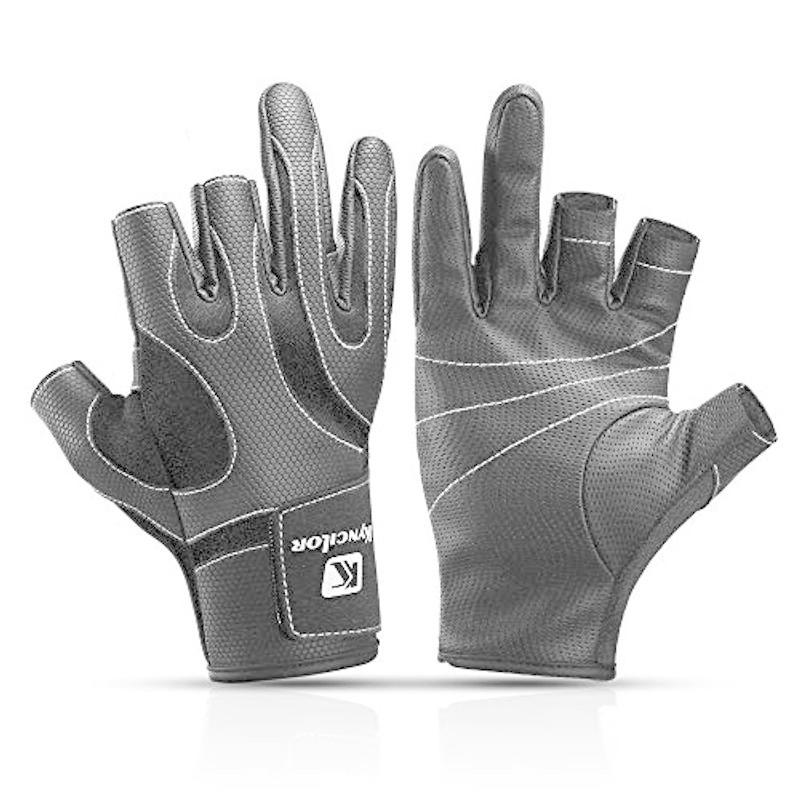 フィッシンググローブ 2本指出し 釣り手袋 3本カット 防寒手袋 スマホ対応 Sksk