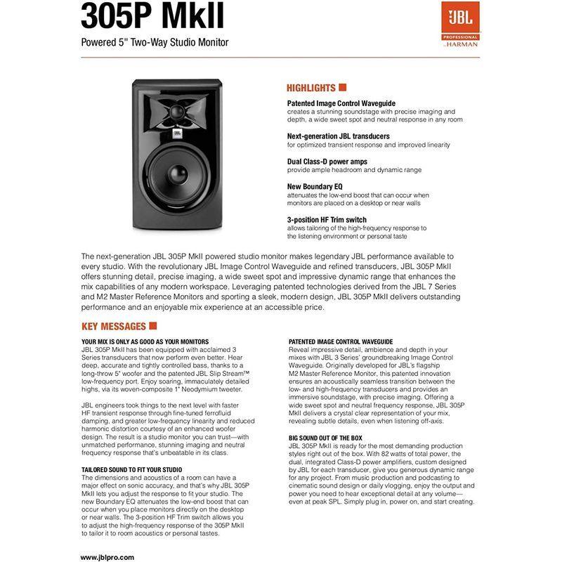 JBL PROFESSIONAL 305P MkII パワードモニタースピーカー 1本 JBL cm PROFESSIONAL 305P MkII パワードモニタースピーカー 1本