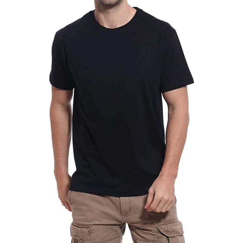 メンズ ベーシック 半袖 Tシャツ カジュアル コットン トップス (3XL メンズ ベーシック 半袖 Tシャツ カジュアル コットン トップス (3XL
