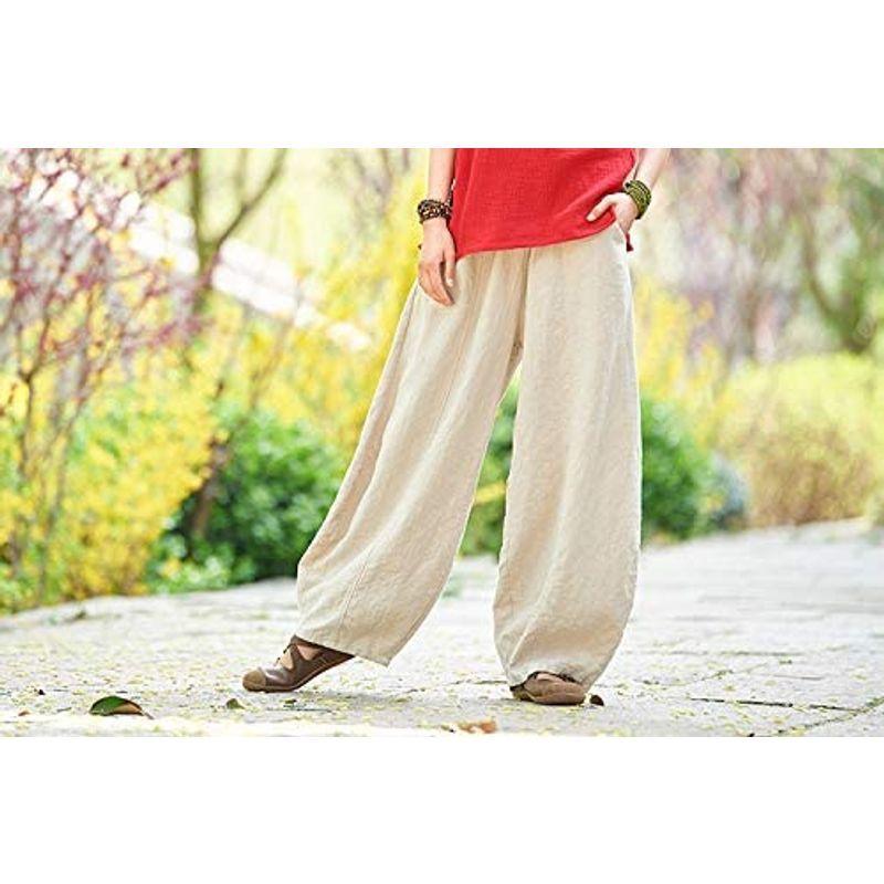 数量は多 アミークスエーアミーゴ サルエル パンツ バルーン ガウチョ リネン ワイド 麻混 ユッタリ 春夏 ベージュ Xl Karolinemedeiros Com Br