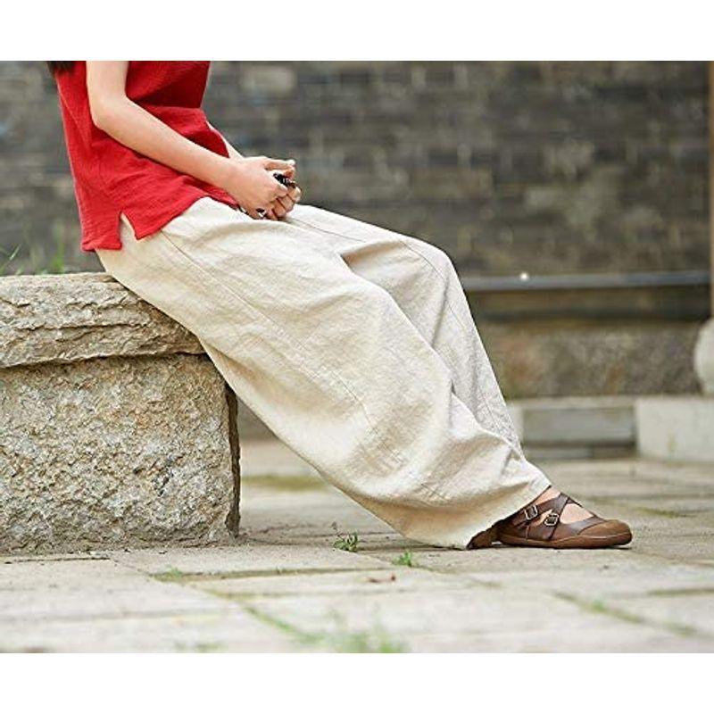 数量は多 アミークスエーアミーゴ サルエル パンツ バルーン ガウチョ リネン ワイド 麻混 ユッタリ 春夏 ベージュ Xl Karolinemedeiros Com Br