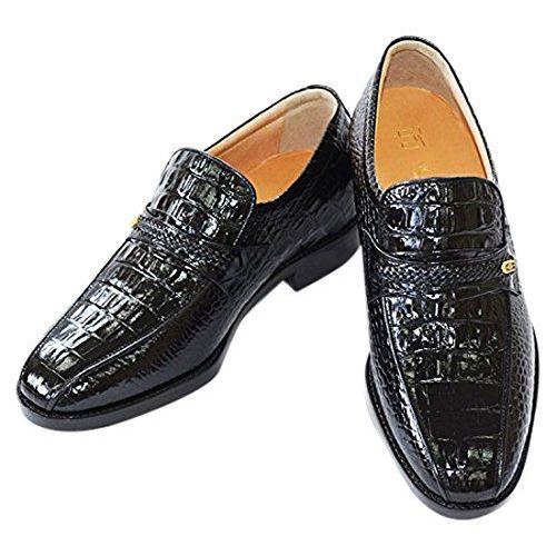 注目のブランド 通気性 スリッポン 国産 本革 ビジネス シークレットシューズ 北嶋製靴工業所 革靴 5cm クロコ型押し 幅広 メンズ 紳士靴 日本製 シューズ