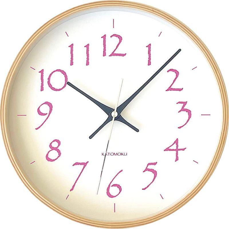 KATOMOKU plywood clock 20 電波時計 スイープ（連続秒針） km-119BLRC 