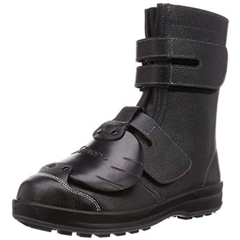 シモン 安全靴 長編上 JIS規格 甲プロテクター付 耐滑 耐油 快適 軽量 クッション ブーツ マジック WS38D-6 黒 26.5