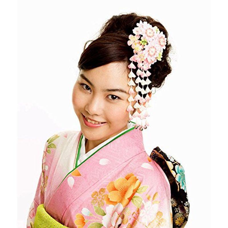 つまみ細工 髪飾り ピンク 和装小物 菊 かんざし ピンク 成人式 レディースファッション 振袖 袴 浴衣 着物 和装 簪 髪型 Deep Sea Mermaid