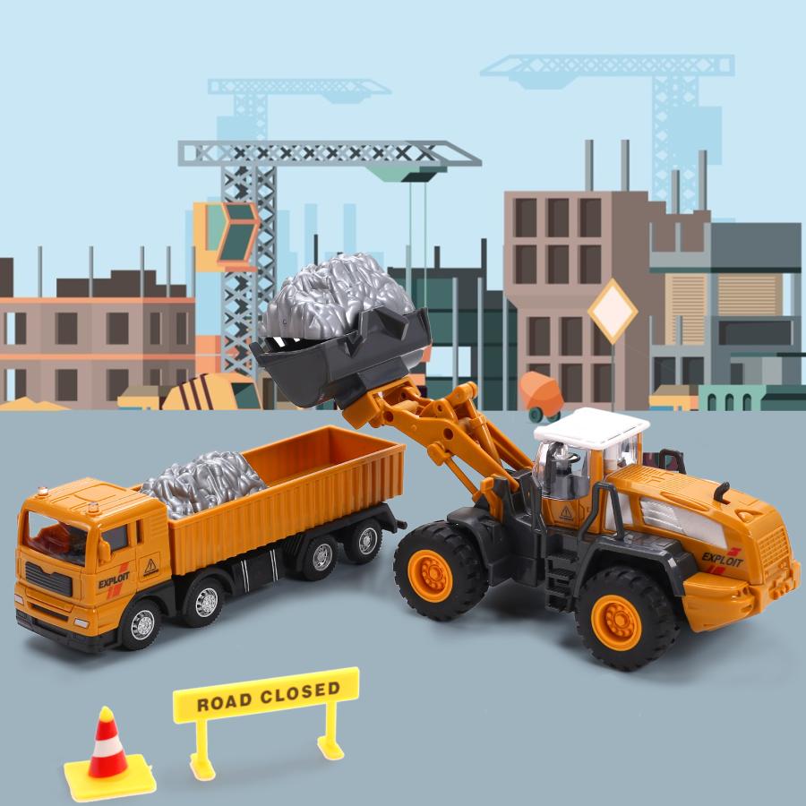 DEERC CuteStone 建設車両 プレイマット 27点セット 90度旋回可