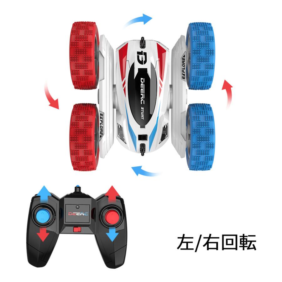 ラジコン ラジコンカー オフロード 子供  DEERC 大人 室内 360度回転 両面走行 360°回転 四輪駆動 RCカー リモコンカー こどもの日 クリスマス プレゼント | DEERC | 10