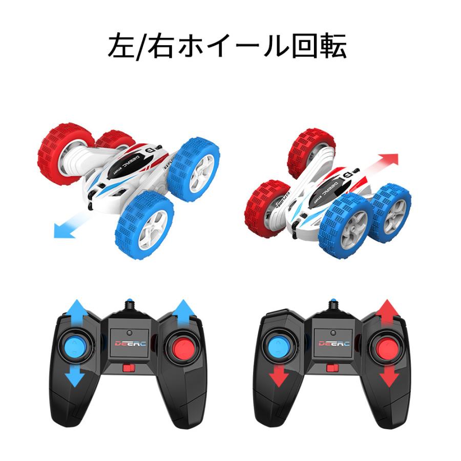 ラジコン ラジコンカー オフロード 子供  DEERC 大人 室内 360度回転 両面走行 360°回転 四輪駆動 RCカー リモコンカー こどもの日 クリスマス プレゼント | DEERC | 11