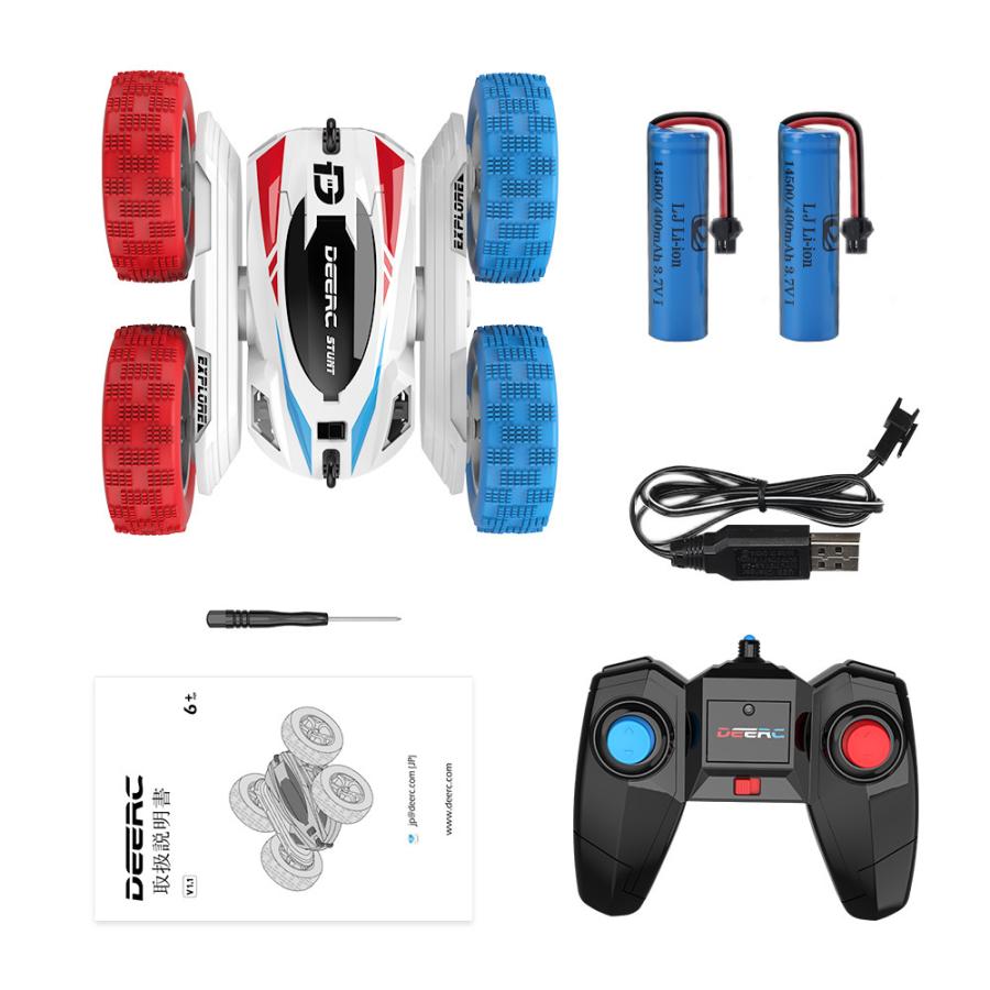 ラジコン ラジコンカー オフロード 子供  DEERC 大人 室内 360度回転 両面走行 360°回転 四輪駆動 RCカー リモコンカー こどもの日 クリスマス プレゼント | DEERC | 15