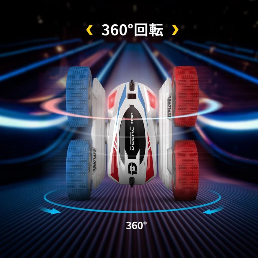 ラジコン ラジコンカー オフロード 子供  DEERC 大人 室内 360度回転 両面走行 360°回転 四輪駆動 RCカー リモコンカー こどもの日 クリスマス プレゼント | DEERC | 06