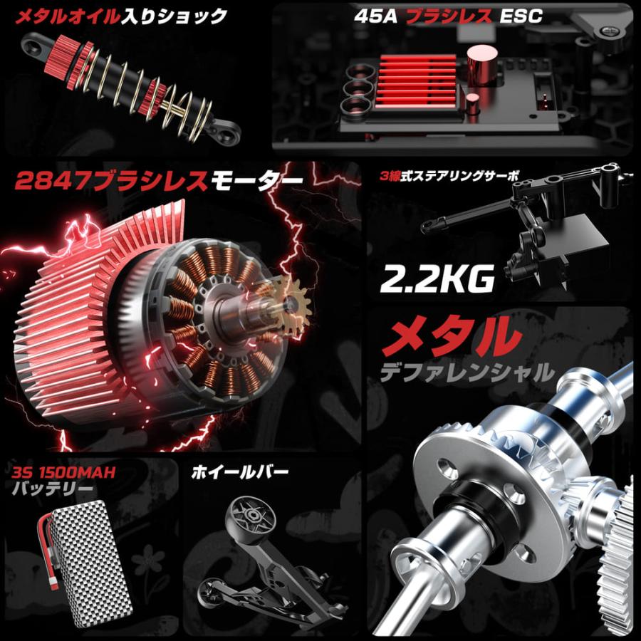 DEERC ラジコン オフロード ラジコンカー 大人向け 高速 早いラジコンカー 車 rc car リモコンカー 時速55km/h 大型  子供 誕生日 プレゼント 贈り物 ギフト |  | 05