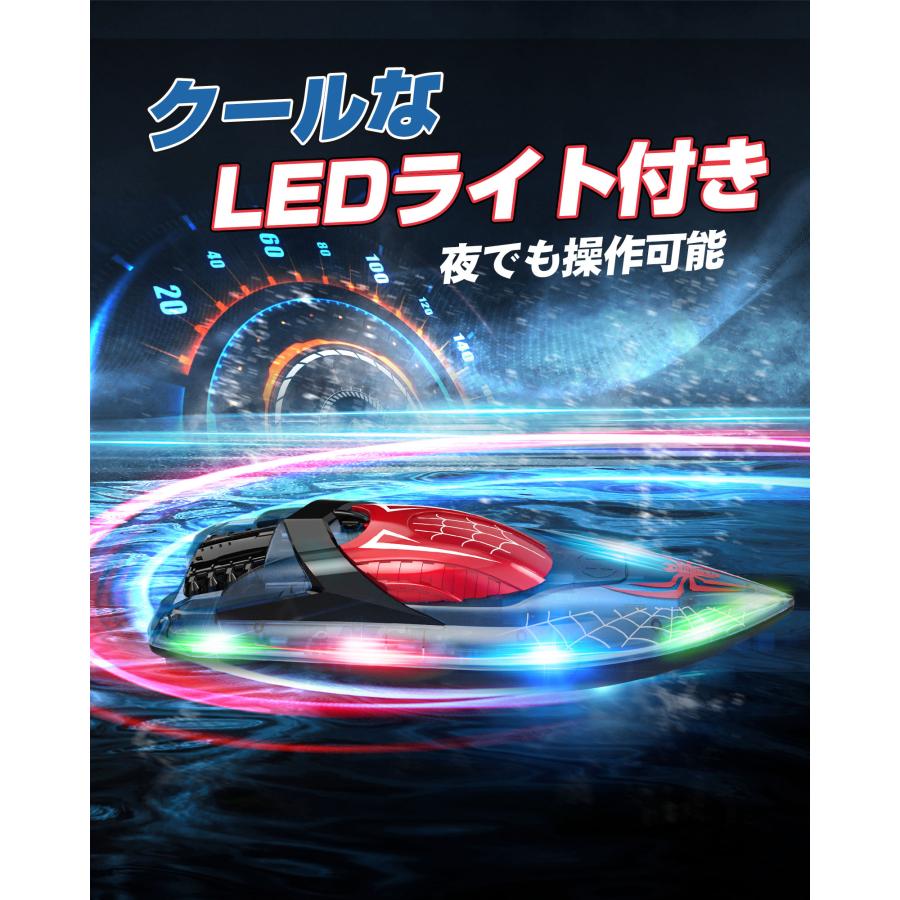 ラジコン ラジコンボート 船 ボート こども向け RC リモコン RCスピードボート 強防水性 バッテリー２個 操作時間80分 操作距離60m  クリスマスプレゼント DE819 | DEERC | 04